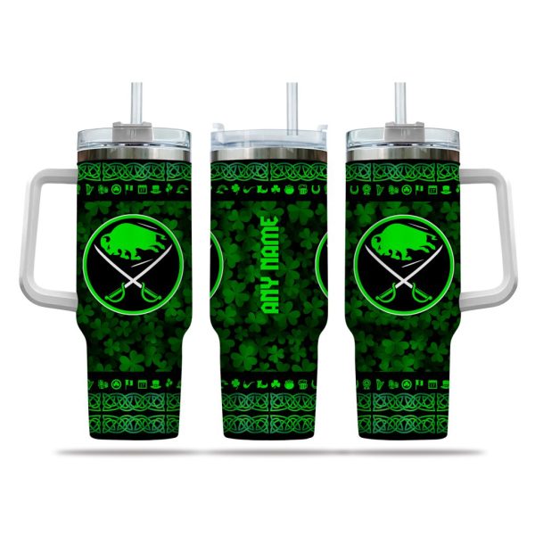 NHL Buffalo Sabres Happy St. Patrick's Day Custom Stanley Quencher 30oz-40oz Stainless Steel Tumbler Hot And Cold Tumbler
