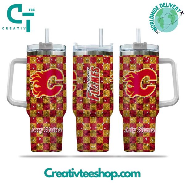 Calgary Flames NHL Custom Stanley Quencher 30oz-40oz Stainless Steel Tumbler Hot And Cold Tumbler