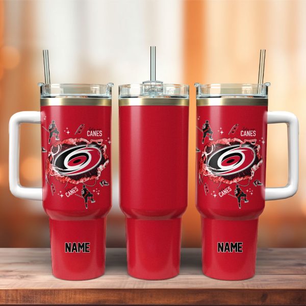 Carolina Hurricanes Ice Hockey NHL Sport Custom Stanley Quencher 30oz-40oz Stainless Steel Tumbler Hot And Cold Tumbler