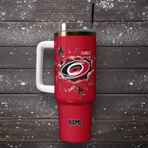 Carolina Hurricanes Ice Hockey NHL Sport Custom Stanley Quencher 30oz-40oz Stainless Steel Tumbler Hot And Cold Tumbler - Image 4
