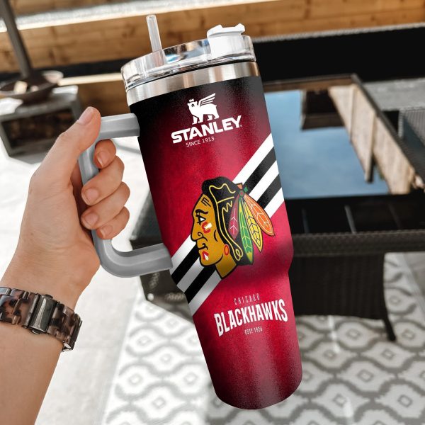 NHL Chicago Blackhawks Custom Stanley Quencher 30oz-40oz Stainless Steel Tumbler Hot And Cold Tumbler