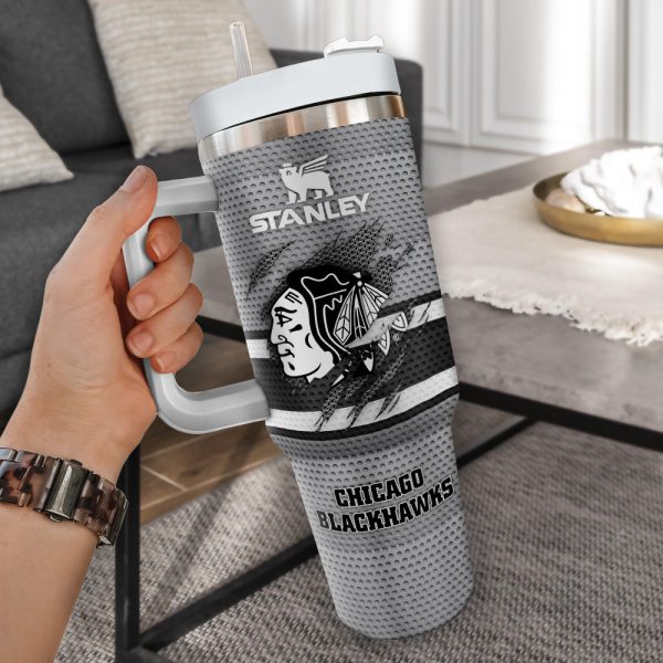 Chicago Blackhawks NHL Custom Stanley Quencher 30oz-40oz Stainless Steel Tumbler - Image 2