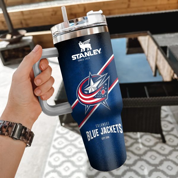 NHL Columbus Blue Jackets Custom Stanley Quencher 30oz-40oz Stainless Steel Tumbler Hot And Cold Tumbler