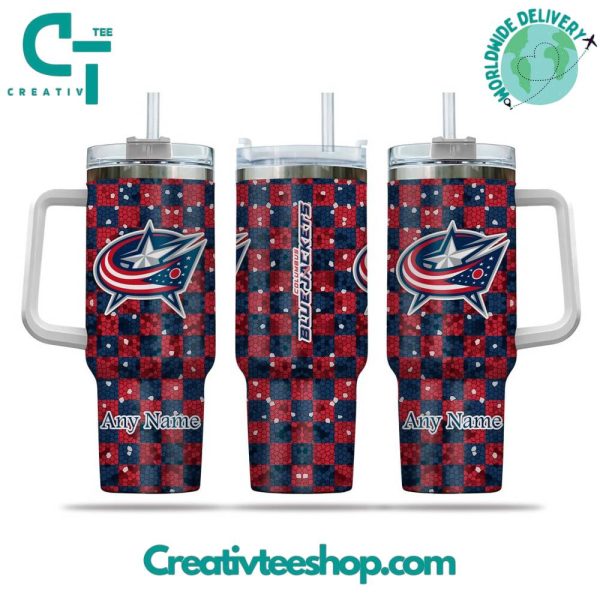 Columbus Blue Jackets NHL Custom Stanley Quencher 30oz-40oz Stainless Steel Tumbler Hot And Cold Tumbler