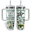 Dallas Stars NHL Custom Stanley Quencher 30oz-40oz Stainless Steel Tumbler Hot And Cold Tumbler