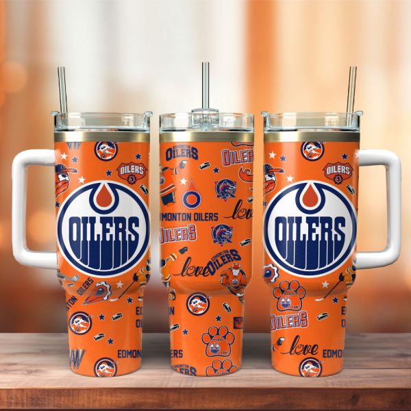 Edmonton Oilers Ice Hockey NHL Sport Custom Stanley Quencher 30oz-40oz Stainless Steel Tumbler Hot And Cold Tumbler