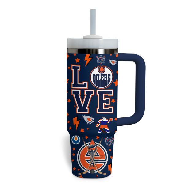 Edmonton Oilers NHL Custom Stanley Quencher 30oz-40oz Stainless Steel Tumbler Hot And Cold Tumbler - Image 3