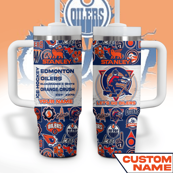 Edmonton Oilers NHL Custom Stanley Quencher 30oz-40oz Stainless Steel Tumbler Hot And Cold Tumbler