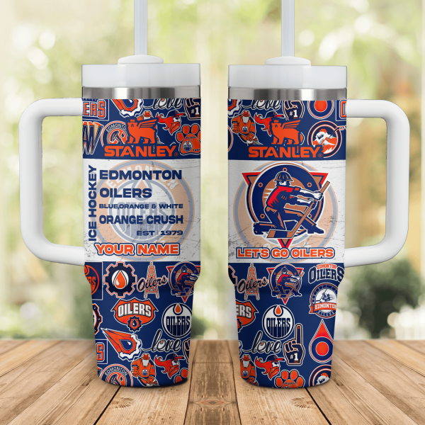 Edmonton Oilers NHL Custom Stanley Quencher 30oz-40oz Stainless Steel Tumbler Hot And Cold Tumbler - Image 3