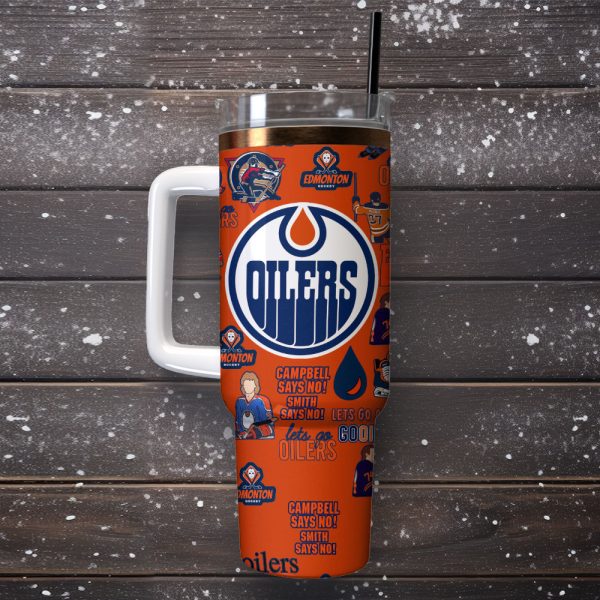 Edmonton Oilers NHL Sport Custom Stanley Quencher 30oz-40oz Stainless Steel Tumbler - Image 2