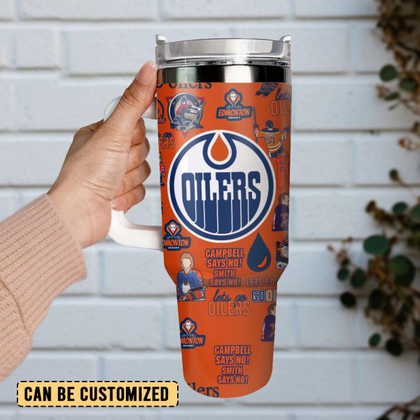 Edmonton Oilers NHL Sport Custom Stanley Quencher 30oz-40oz Stainless Steel Tumbler - Image 4