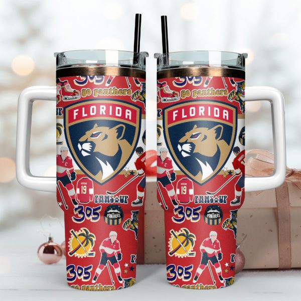 Florida Panthers NHL Ice Hockey Sport Custom Stanley Quencher 30oz-40oz Stainless Steel Tumbler - Image 3