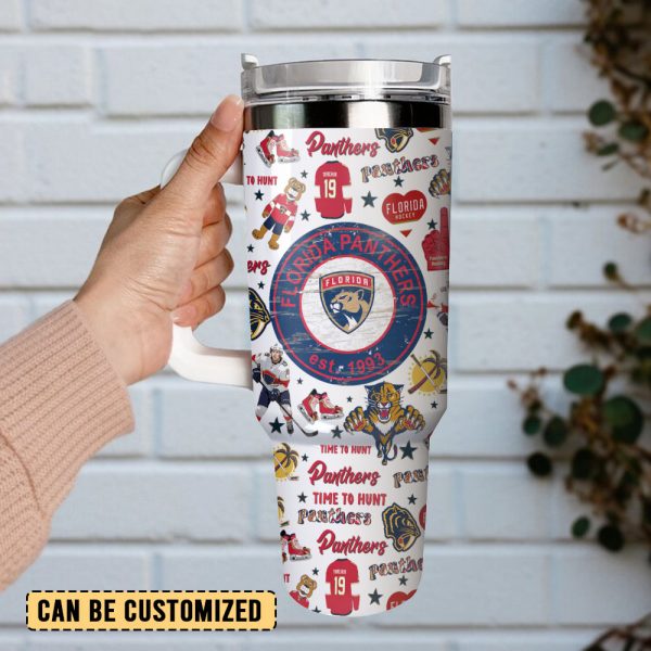 Florida Panthers NHL Ice Hockey Sport Custom Stanley Quencher 30oz-40oz Stainless Steel Tumbler - Image 2