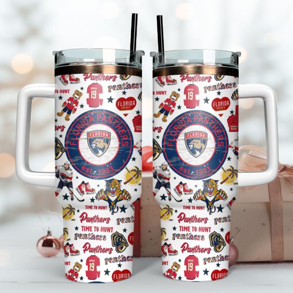 Florida Panthers NHL Ice Hockey Sport Custom Stanley Quencher 30oz-40oz Stainless Steel Tumbler - Image 3
