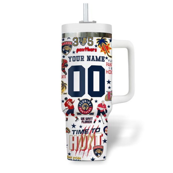 Florida Panthers NHL Custom Stanley Quencher 30oz-40oz Stainless Steel Tumbler Hot And Cold Tumbler - Image 2