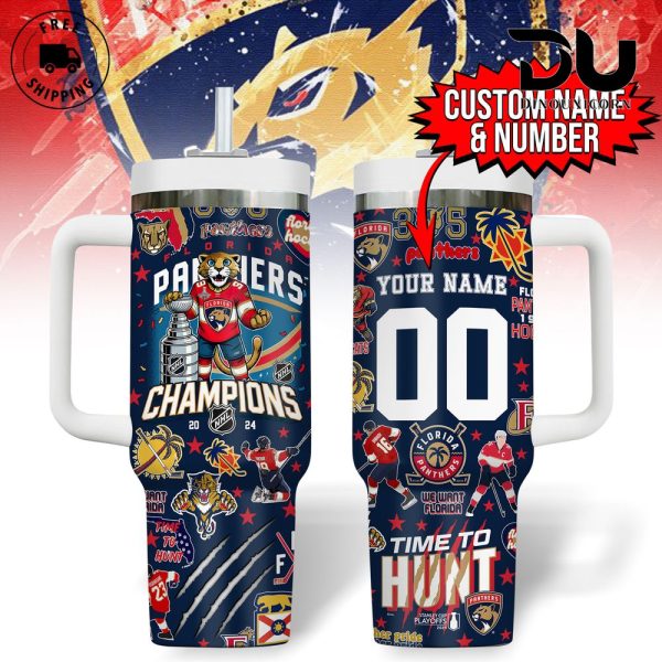Florida Panthers NHL Cup Champions 2024 Custom Stanley Quencher 30oz-40oz Stainless Steel Tumbler Hot And Cold Tumbler