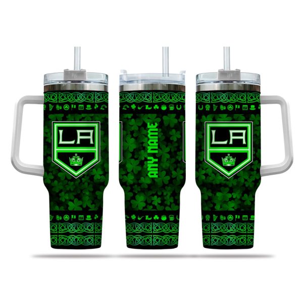 NHL Los Angeles Kings Happy St. Patrick's Day Custom Stanley Quencher 30oz-40oz Stainless Steel Tumbler Hot And Cold Tumbler