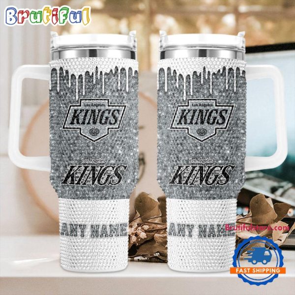 Rhinestone Bling Los Angeles Kings NHL Sports Custom Stanley Quencher 30oz-40oz Stainless Steel Tumbler Hot And Cold Tumbler