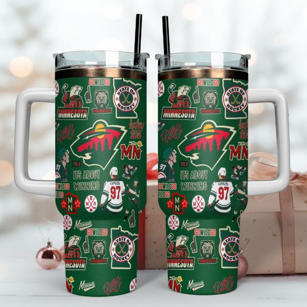 Minnesota Wild NHL Sports Custom Stanley Quencher 30oz-40oz Stainless Steel Tumbler Hot And Cold Tumbler - Image 4