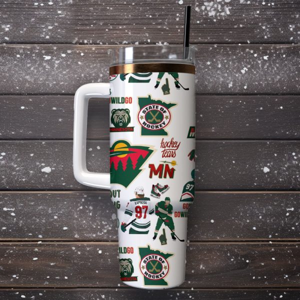Minnesota Wild NHL Sport Custom Stanley Quencher 30oz-40oz Stainless Steel Tumbler - Image 2
