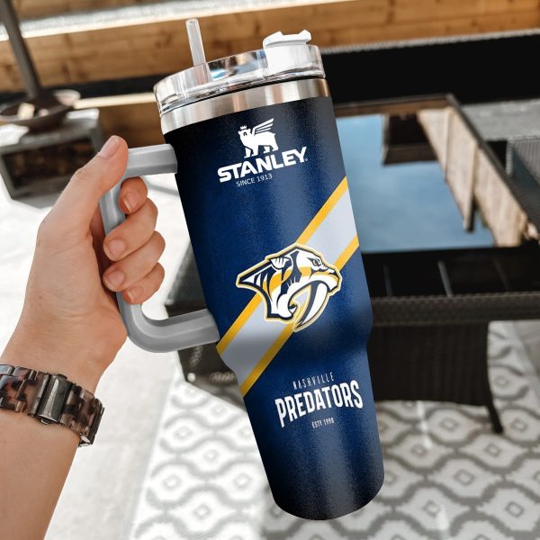 NHL Nashville Predators Custom Stanley Quencher 30oz-40oz Stainless Steel Tumbler Hot And Cold Tumbler