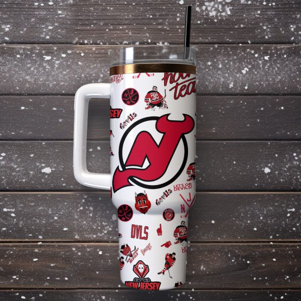 New Jersey Devils Ice Hockey NHL Sport Custom Stanley Quencher 30oz-40oz Stainless Steel Tumbler - Image 4