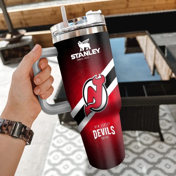 NHL New Jersey Devils Custom Stanley Quencher 30oz-40oz Stainless Steel Tumbler Hot And Cold Tumbler