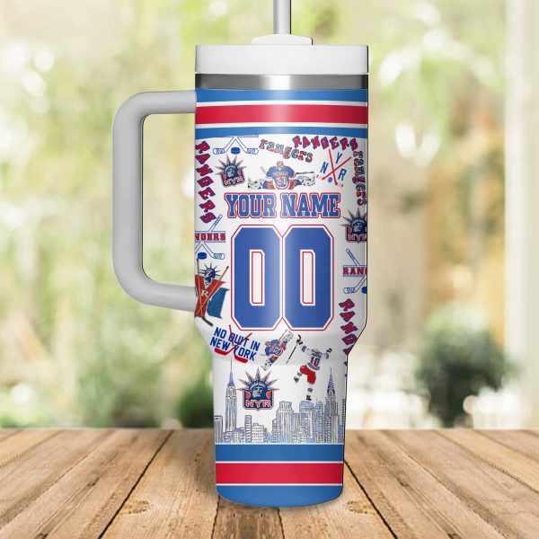 New York Rangers NHL Custom Stanley Quencher 30oz-40oz Stainless Steel - Image 2