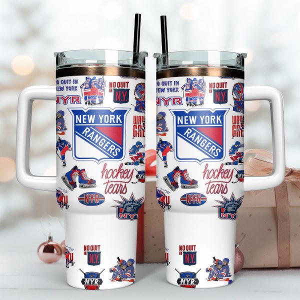 New York Rangers Ice Hockey NHL Sport Custom Stanley Quencher 30oz-40oz Stainless Steel Tumbler - Image 2