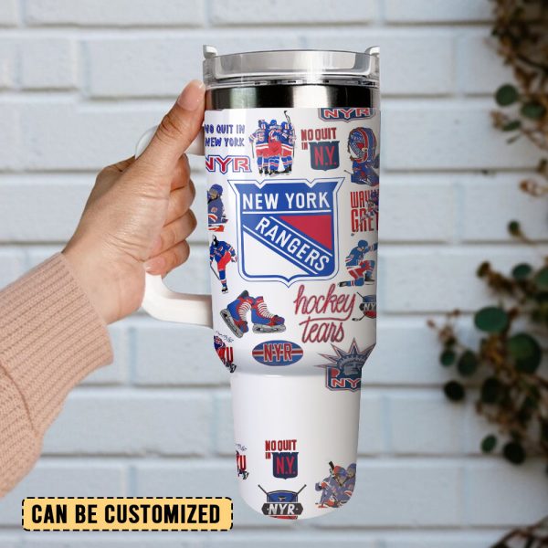 New York Rangers Ice Hockey NHL Sport Custom Stanley Quencher 30oz-40oz Stainless Steel Tumbler - Image 3