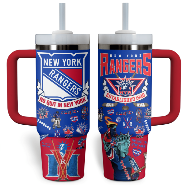 NHL New York Rangers NHL Custom Stanley Quencher 30oz-40oz Stainless Steel Tumbler Hot And Cold Tumbler