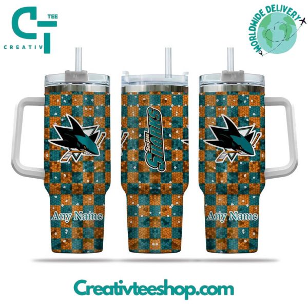 San Jose Sharks NHL Custom Stanley Quencher 30oz-40oz Stainless Steel Tumbler Hot And Cold Tumbler