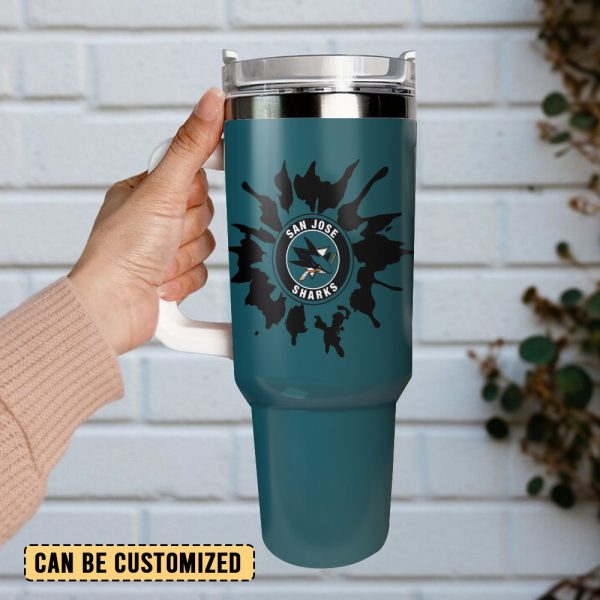 San Jose Sharks Hockey NHL Sport Custom Stanley Quencher 30oz-40oz Stainless Steel Tumbler Hot And Cold Tumbler - Image 2