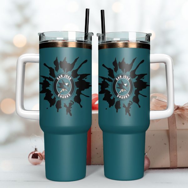 San Jose Sharks Hockey NHL Sport Custom Stanley Quencher 30oz-40oz Stainless Steel Tumbler Hot And Cold Tumbler - Image 3