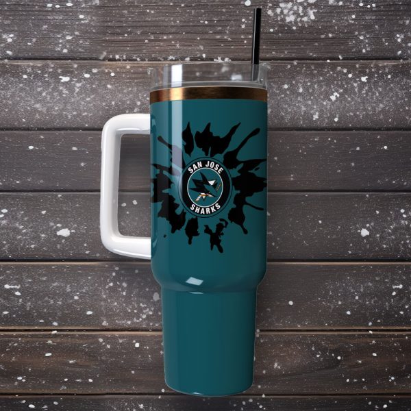 San Jose Sharks Hockey NHL Sport Custom Stanley Quencher 30oz-40oz Stainless Steel Tumbler Hot And Cold Tumbler - Image 4