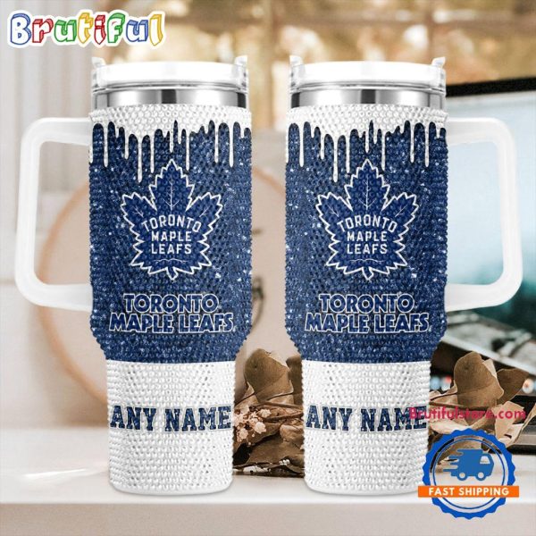 Rhinestone Bling Toronto Maple Leafs NHL Sports Custom Stanley Quencher 30oz-40oz Stainless Steel Tumbler Hot And Cold Tumbler