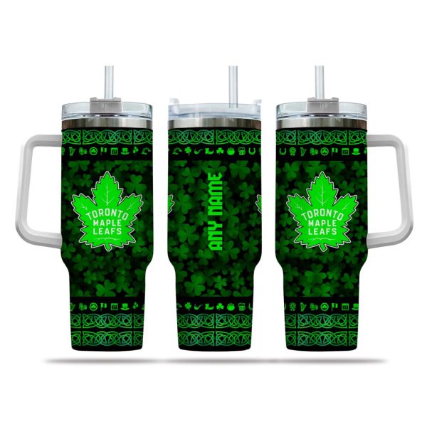 NHL Toronto Maple Leafs Happy St. Patrick's Day Custom Stanley Quencher 30oz-40oz Stainless Steel Tumbler Hot And Cold Tumbler