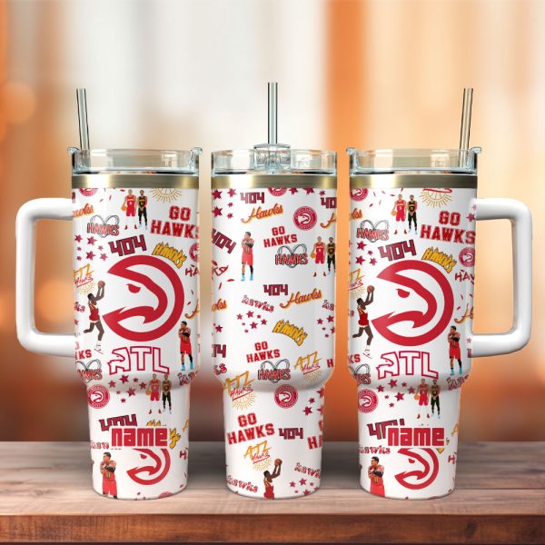 Atlanta Hawks Basketball NBA Sport Custom Stanley Quencher 30oz-40oz Stainless Steel Tumbler Hot And Cold Tumbler