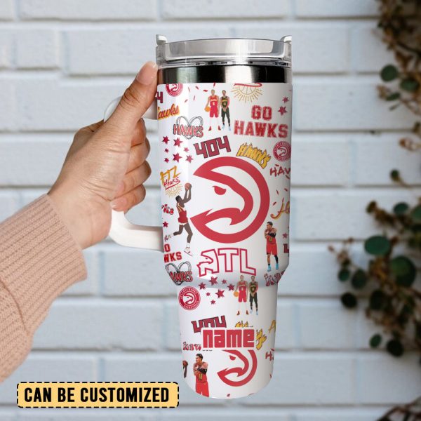 Atlanta Hawks Basketball NBA Sport Custom Stanley Quencher 30oz-40oz Stainless Steel Tumbler Hot And Cold Tumbler - Image 2