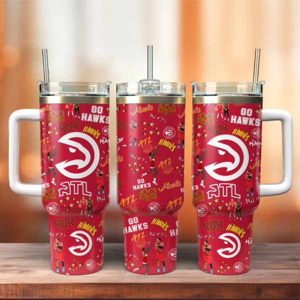 Atlanta Hawks Basketball NBA Sport Custom Stanley Quencher 30oz-40oz Stainless Steel Tumbler