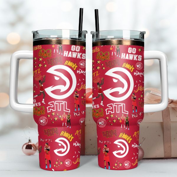 Atlanta Hawks Basketball NBA Sport Custom Stanley Quencher 30oz-40oz Stainless Steel Tumbler - Image 3