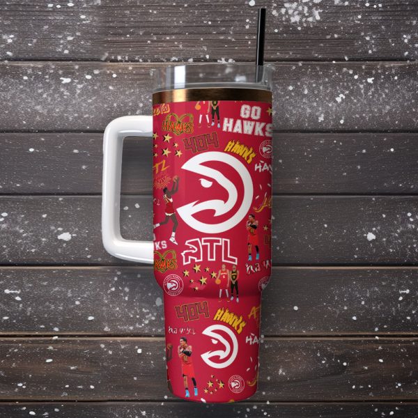 Atlanta Hawks Basketball NBA Sport Custom Stanley Quencher 30oz-40oz Stainless Steel Tumbler - Image 4
