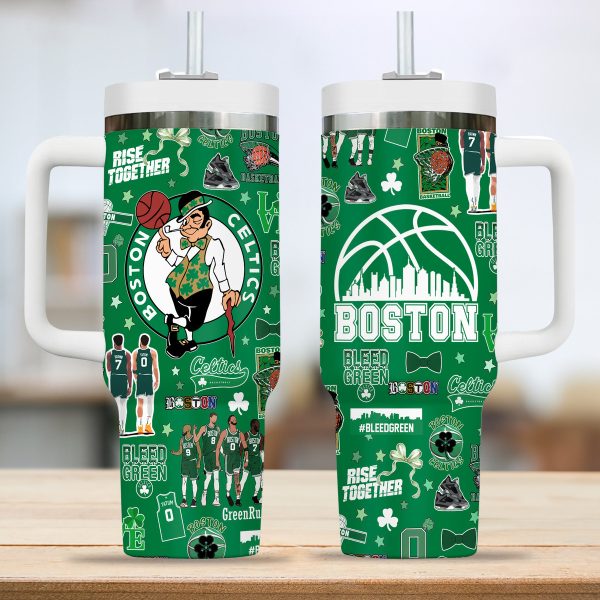Boston Celtics NBA Custom Stanley Quencher 30oz-40oz Stainless Steel Tumbler - Image 2