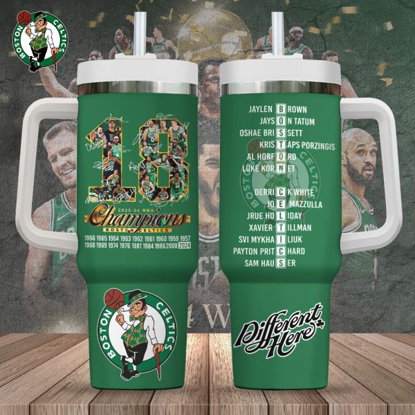 Boston Celtics NBA Custom Stanley Quencher 30oz-40oz Stainless Steel Tumbler Hot And Cold Tumbler