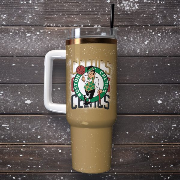 Boston Celtics NBA Sport Custom Stanley Quencher 30oz-40oz Stainless Steel Tumbler - Image 4