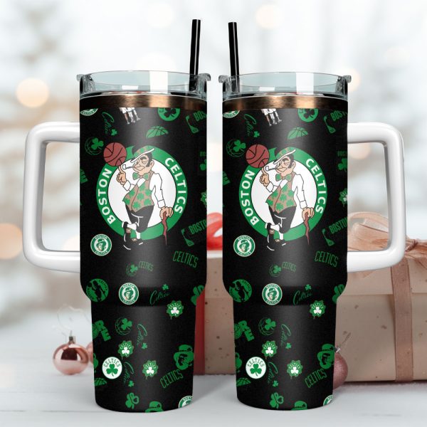 Boston Celtics NBA Sport Custom Stanley Quencher 30oz-40oz Stainless Steel Tumbler - Image 3