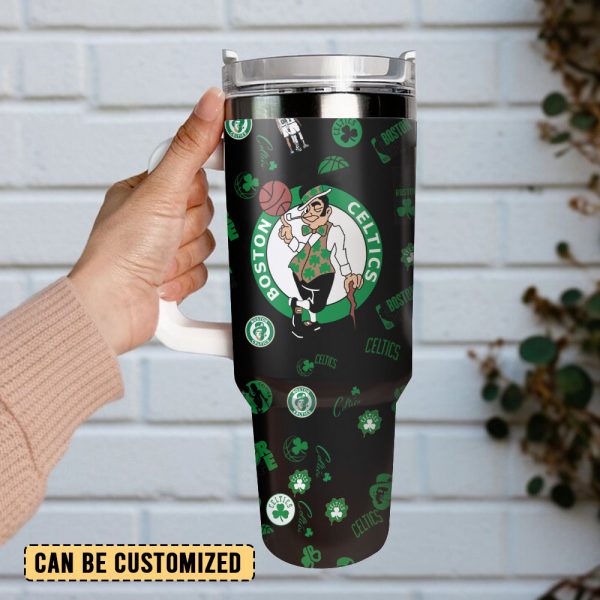 Boston Celtics NBA Sport Custom Stanley Quencher 30oz-40oz Stainless Steel Tumbler - Image 4