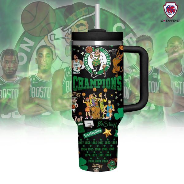 Boston Celtics NBA Custom Stanley Quencher 30oz-40oz Stainless Steel Tumbler Hot And Cold Tumbler - Image 3