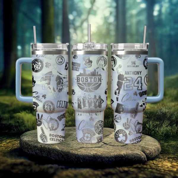 Boston Celtics NBA Custom Stanley Quencher 30oz-40oz Stainless Steel Tumbler Hot And Cold Tumbler