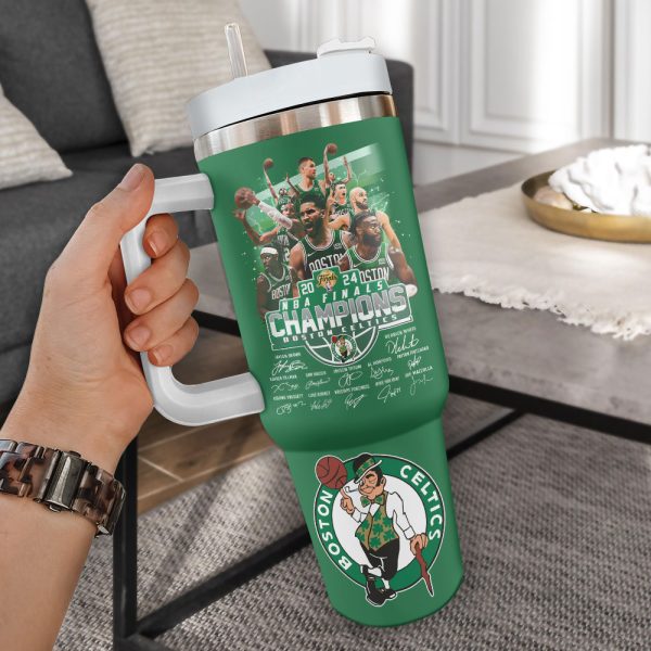 Boston Celtics NBA Custom Stanley Quencher 30oz-40oz Stainless Steel Tumbler Hot And Cold Tumbler - Image 2
